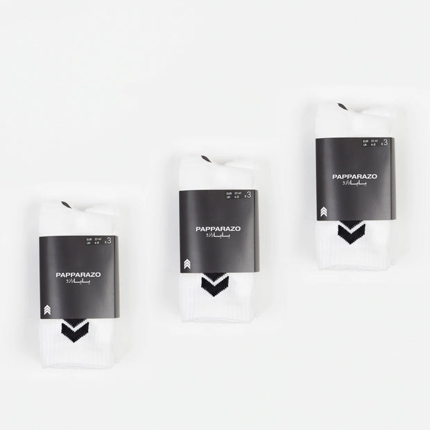 3 PAIRS - WHITE SOCKS